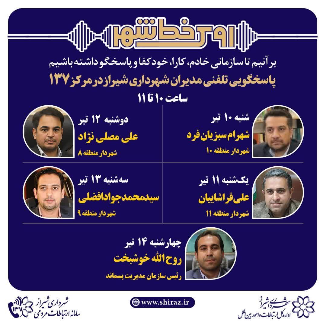 پاسخگویی مدیریت شهری شیراز در سامانه ارتباطات مردمی ۱۳۷
