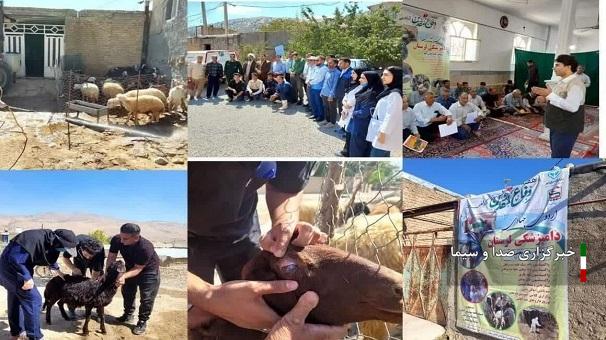 ویزیت رایگان ۴ هزار راس دام و ۵۰۰ عدد طیور  شهرستان خرم آباد بخش زاغه (روستای باده)