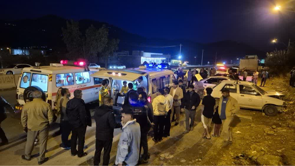 تصادف در جاده بابامیدان _گچساران با ۸ مصدوم