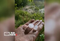 بارش رگبار شدید باران همراه با تگرگ در بهمن ۱۴۰۴ در کیش