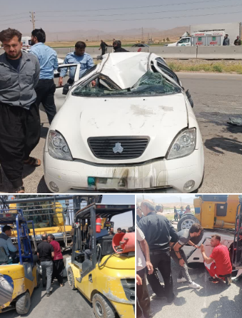 امدادرسانی به مصدوم حادثه رانندگی محور شهرکرد به طاقانک