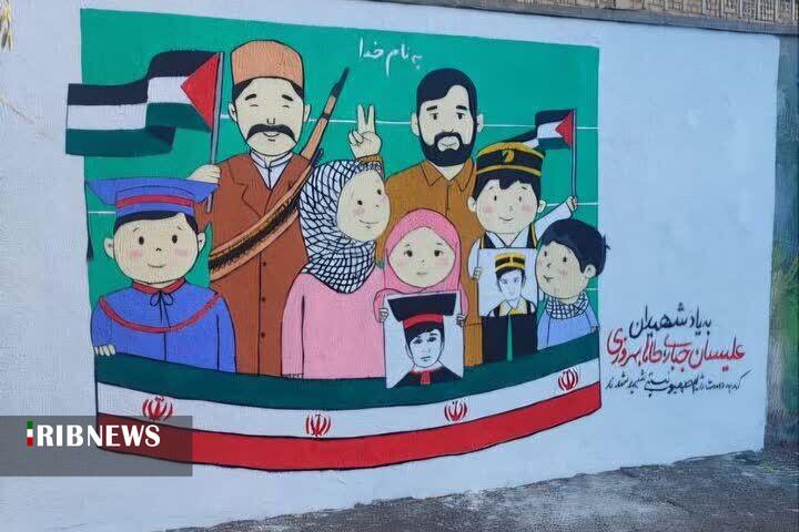 یاد شهدای دانش‌آموز در قاب نقاشی نوجوانان هنرمند تبریز