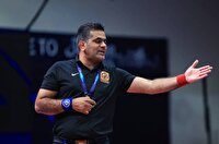 قضاوت داور آبادانی در فینال مسابقات لیگ برتر کشتی آزاد